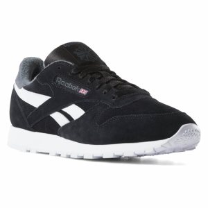 Reebok Classic Leather Turnschuhe Herren - Schwarz/Grau - DE 467-JKW